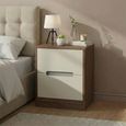 Monaco Bedside Cabinet - 2 Drawer - Cashmere and Carini Walnut