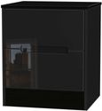 Monaco Black Gloss 2 Drawer Bedside Cabinet