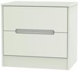 Monaco Cashmere Matt 2 Drawer Wide Bedside Cabinet