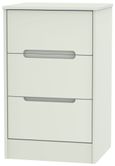 Monaco Cashmere Matt 3 Drawer Bedside Cabinet