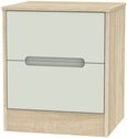 Monaco Cashmere and Oak Effect 2 Drawer Bedside Cabinet