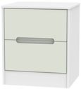 Monaco Cashmere and White 2 Drawer Bedside Cabinet