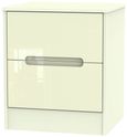 Monaco Cream Gloss 2 Drawer Bedside Cabinet
