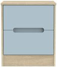 Monaco Denim and Oak Effect 2 Drawer Bedside Cabinet