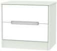 Monaco White and Cashmere 2 Drawer Wide Bedside Cabinet