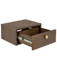 Monfort Bedside Table - 1 Drawer - Wall Mounted - Floating - Smoked Oak