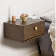 Monfort Bedside Table - 1 Drawer - Wall Mounted - Floating - Smoked Oak