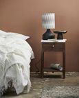 Bille Mango Wood and Marble Top Bedside Table