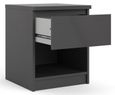 Naia Black 1 Drawer Bedside Cabinet