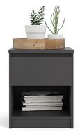 Naia Black 1 Drawer Bedside Cabinet