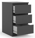 Naia Black 3 Drawer Bedside Cabinet