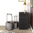 Naia Black 3 Drawer Bedside Cabinet