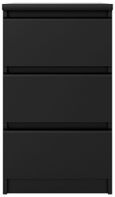 Naia Black 3 Drawer Bedside Cabinet