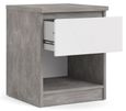 Naia Grey Concrete Effect 1 Drawer Bedside Cabinet