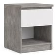 Naia Grey Concrete Effect 1 Drawer Bedside Cabinet