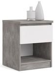 Naia Grey Concrete Effect 1 Drawer Bedside Cabinet