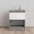 Naia Grey Concrete Effect 1 Drawer Bedside Cabinet