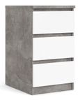 Naia Grey Concrete Effect 3 Drawer Bedside Cabinet