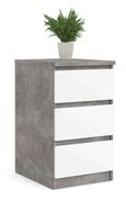 Naia Grey Concrete Effect 3 Drawer Bedside Cabinet
