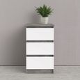 Naia Grey Concrete Effect 3 Drawer Bedside Cabinet