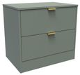 Nashville Green 2 Drawer Midi Bedside Cabinet