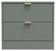 Nashville Green 2 Drawer Midi Bedside Cabinet