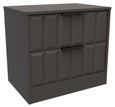 New York Graphite 2 Drawer Bedside Cabinet