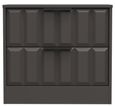 New York Graphite 2 Drawer Bedside Cabinet
