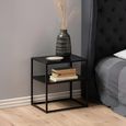 Newton Bedside Table - Black Metal