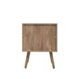 Noah Curved Bedside Table - 2 Drawer - Oak and Rattan