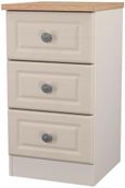 Norfolk Cashmere and Oak Effect 3 Drawer Bedside Cabinet