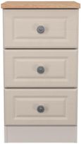 Norfolk Cashmere and Oak Effect 3 Drawer Bedside Cabinet