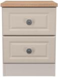 Norfolk Cashmere and Oak Effect Oak 2 Drawer Bedside Cabinet
