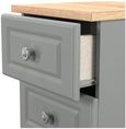 Norfolk Grey and Oak Effect 3 Drawer Bedside Cabinet 
