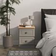 Norfolk Grey and Oak Effect Oak 2 Drawer Bedside Cabinet