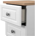 Norfolk White and Oak Effect Oak 2 Drawer Bedside Cabinet