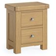 Normandy Bedside Cabinet - 2 Drawer - Oak