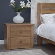 Torino Bedside Cabinet - 2 Drawer - Wide - Oak