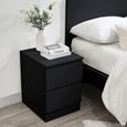 Oslo Bedside Cabinet - 2 Drawer - Black
