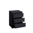 Oslo Bedside Cabinet - 3 Drawer - Black