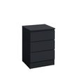 Oslo Bedside Cabinet - 3 Drawer - Black