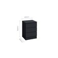 Oslo Bedside Cabinet - 3 Drawer - Black