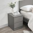 Oslo Bedside Cabinet - 2 Drawer - Grey