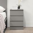 Oslo Bedside Cabinet - 3 Drawer - Grey