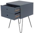 Options Blue 2 Drawer Bedside Cabinet with Hairpin Legs