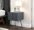 Options Blue 2 Drawer Bedside Cabinet with Hairpin Legs