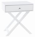 Options White 1 Drawer Bedside Cabinet with X Legs