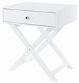 Options White 1 Drawer Bedside Cabinet with X Legs