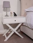 Options White 1 Drawer Bedside Cabinet with X Legs