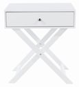 Options White 1 Drawer Bedside Cabinet with X Legs